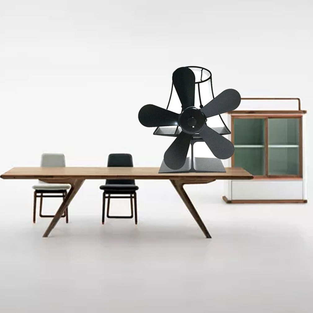 YL-103 Table Lamp Thermodynamic Fireplace Fan Thermal Power Fireplace Fan Eco Friendly Five-leaf Fan