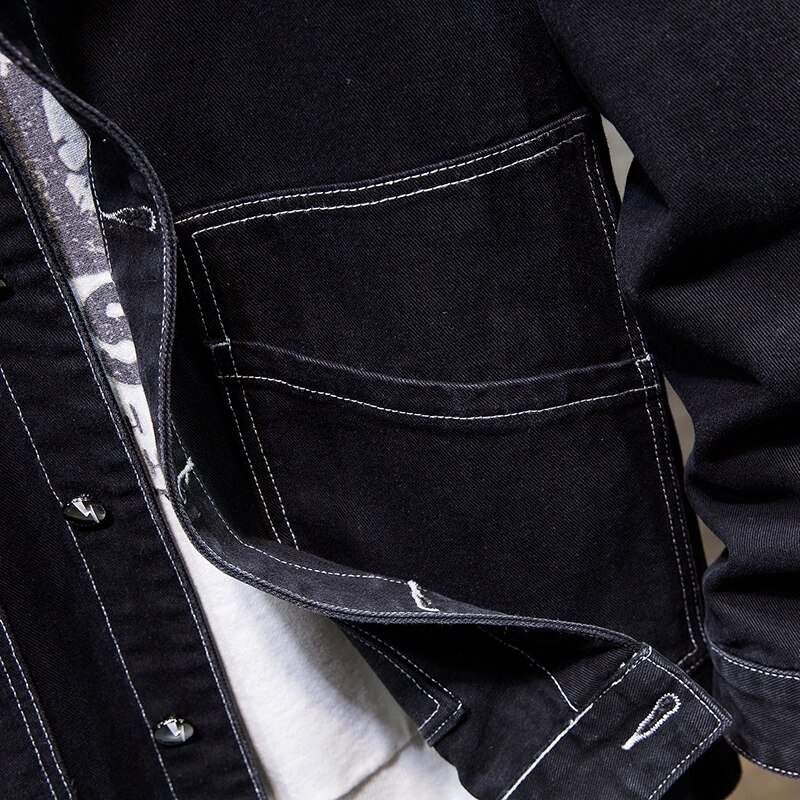 SHAN BAO – veste en Denim pour homme, classique, ample, décontractée, en coton, grande taille XL – 8XL, printemps-automne