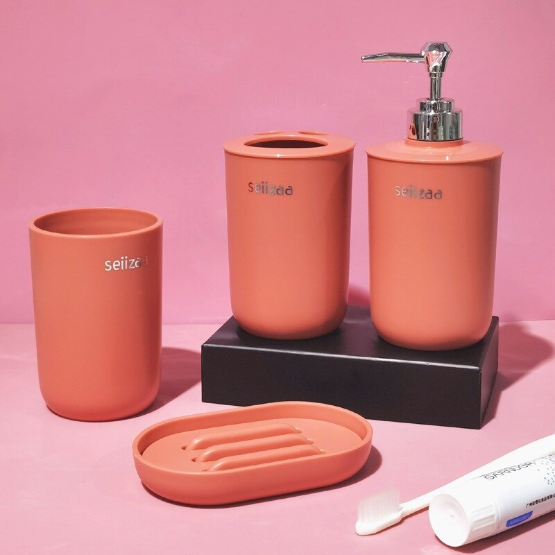 bathroom container wash set plastic toothbrush cup toothbrush holder press hand sanitizer bottle lotion