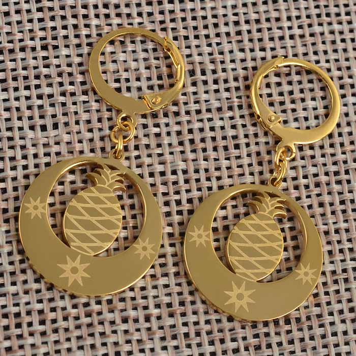 Anniyo Orecchini colore oro per donne Ragazze Orecchini Kiribati Nuova Zelanda Australia Gioielli Marshall Micronesia # 048221: Rhodium d'imitazione placcato