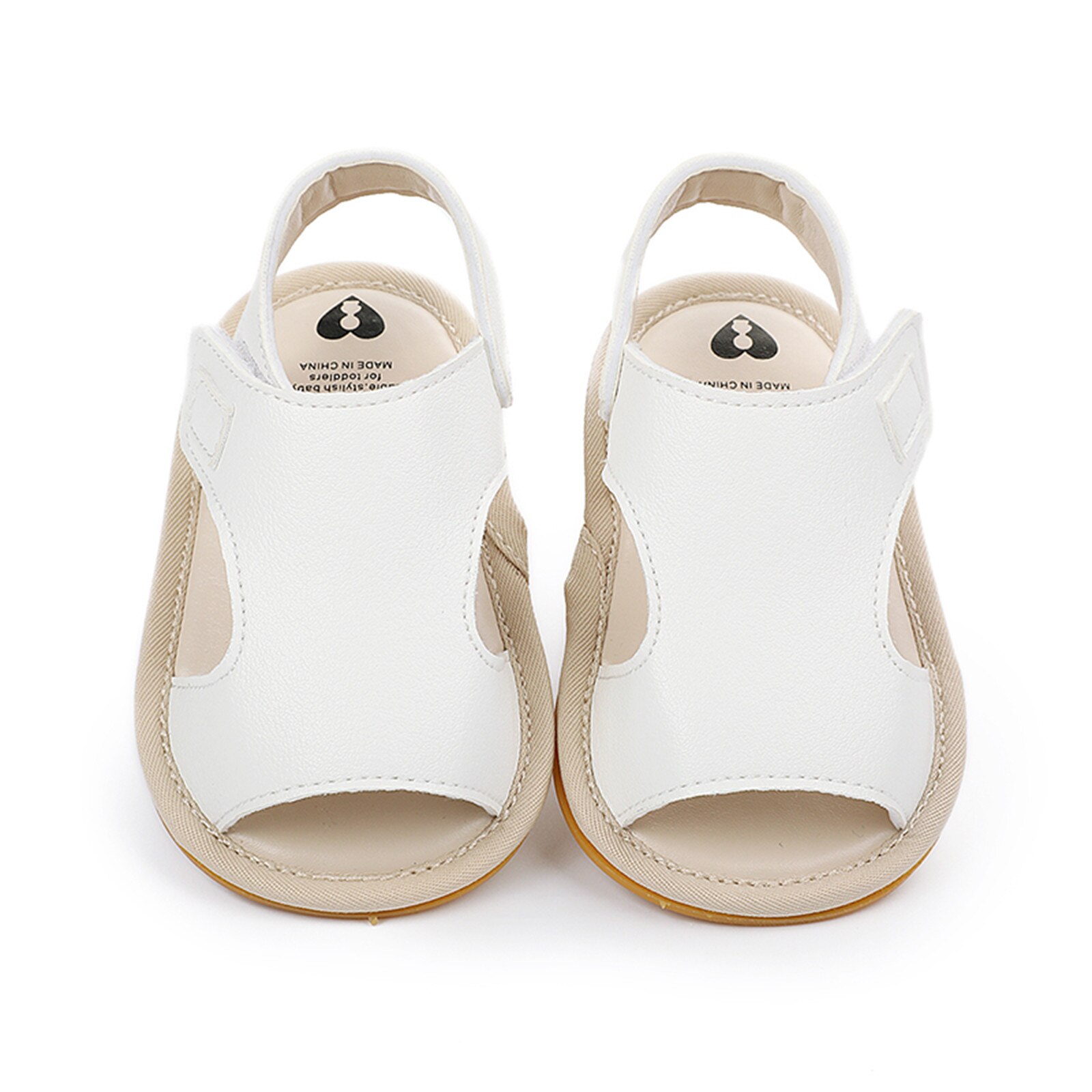 Baby Slip-On Sandalen Jongens Meisjes Leathers Strand Zomer Glijbanen Schoenen Prewalker Ademende Peuter Schoenen 0-18M: White / 9-18 Months