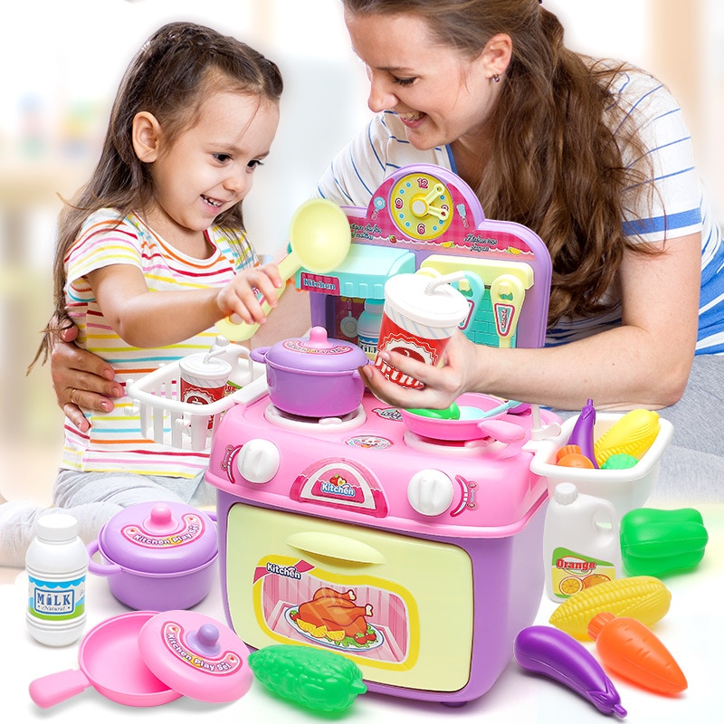 44 cm Kitchenette Diner Playset,15 Pcs Child Classic Play imitate chef Kitchen Sets.