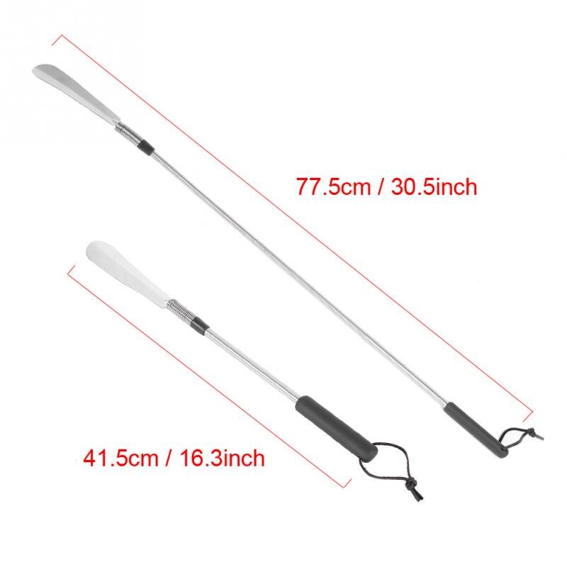 Telescopic Spring Shoe Horn Shoe Accessory Stainless Steel Stretchable Shoe Lifter Long Pull Shoehorn for The Elderly & Pregnant