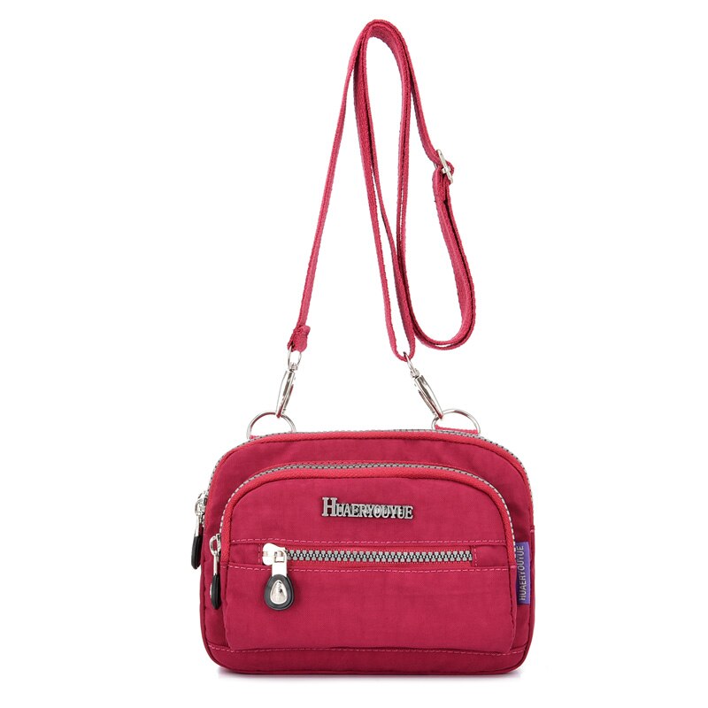 Vrouwen Messenger Bags Kleine Portemonnee Schoudertas Vrouwelijke Waterdichte Nylon Crossbody Tassen Taille Packs Handtassen: grape purple