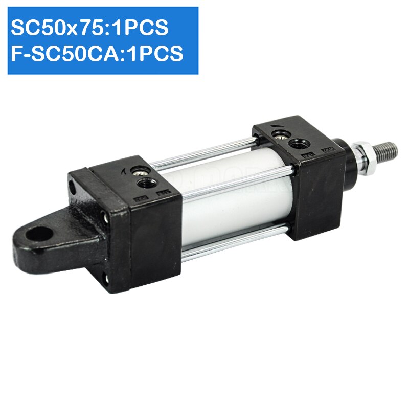 Sc50 x 75 50mm reikäinen 75mm- tahti standardi teleskooppinen pneumaattinen toimilaite männän tiiviste spesifikaatio isku pneumaattinen sylinteri: F -sc50 ca / Sc50 x 75