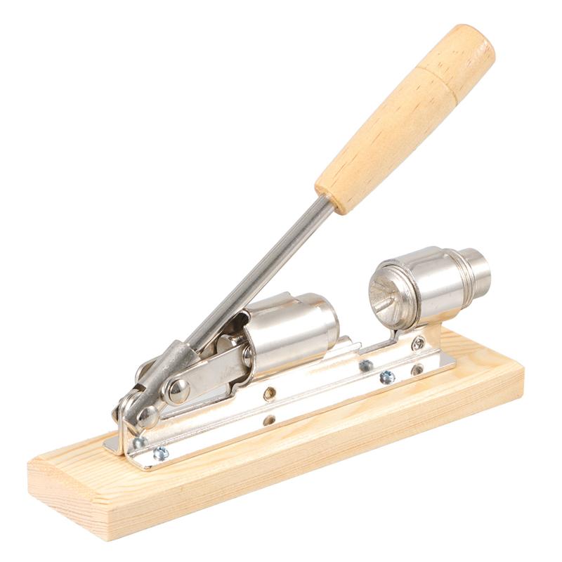 1pc Nut Cracker Hand-press Mechanical Wooden Handle Stainless Steel Opener for Pecans Nut Walnut