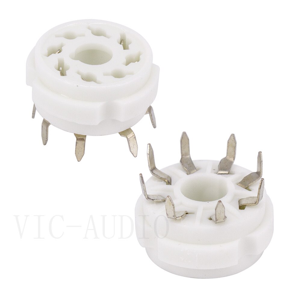 10PCS Ceramic K8A 8Pin Vacuum Tube Socket PCB Mount Gold Octal Valve Base For KT88 EL34 6SN7 6SL7 6CA7 EL34 GZ34 Vacuum Tube Amp