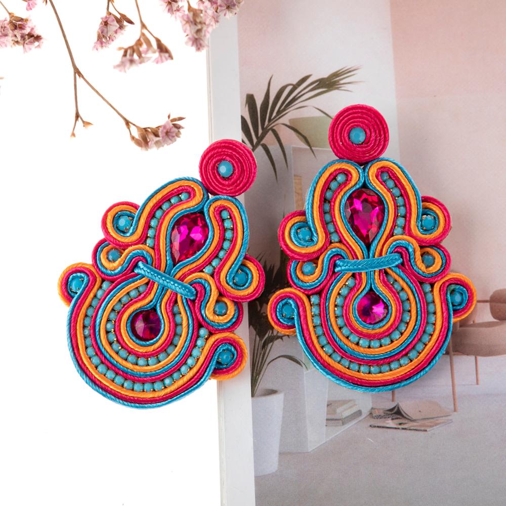 KpacoTa – longues boucles d&#39;oreilles ethniques boho, bijoux colorés à la , pendentif fait à la main, pour femmes