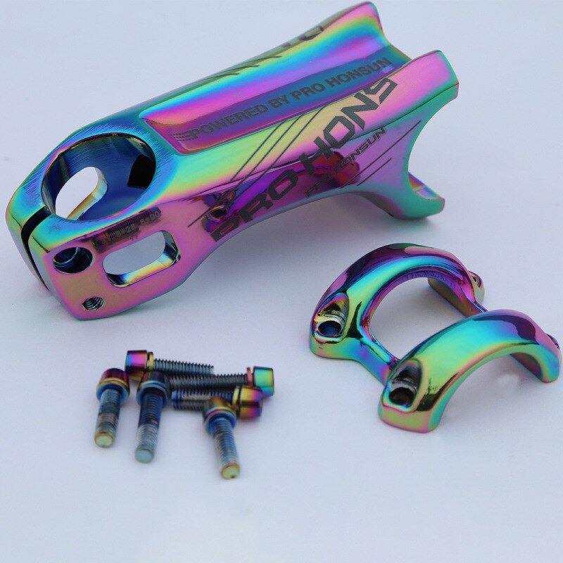 Rainbow MTB Bicycle Stem Mountain Road Bike Stem -17 Degree 70mm 90mm XC AM DH Bike Handlebar Colorful Stem Bicycle Parts