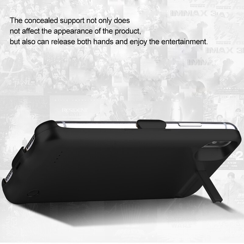 5200 mah uppladdningsbart batteriladdarfodral för iphone x extern bärbar telefonhållare powerbankfodral backup skal för iphone x