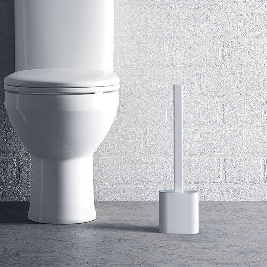 4 farver silikone toilet med toiletbørsteholder rengøring let børste miljøbeskyttelse børste sæt