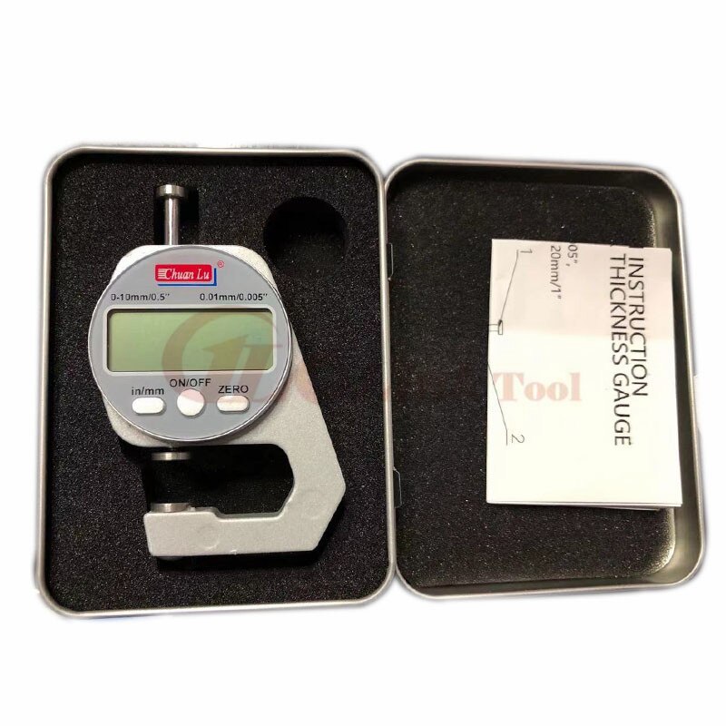 Mini jauge numérique d'épaisseur 0.01mm, grand écran LCD, indicateur électronique à cadran, outil de mesure d'épaisseur d'éponge: silver 0-10mm
