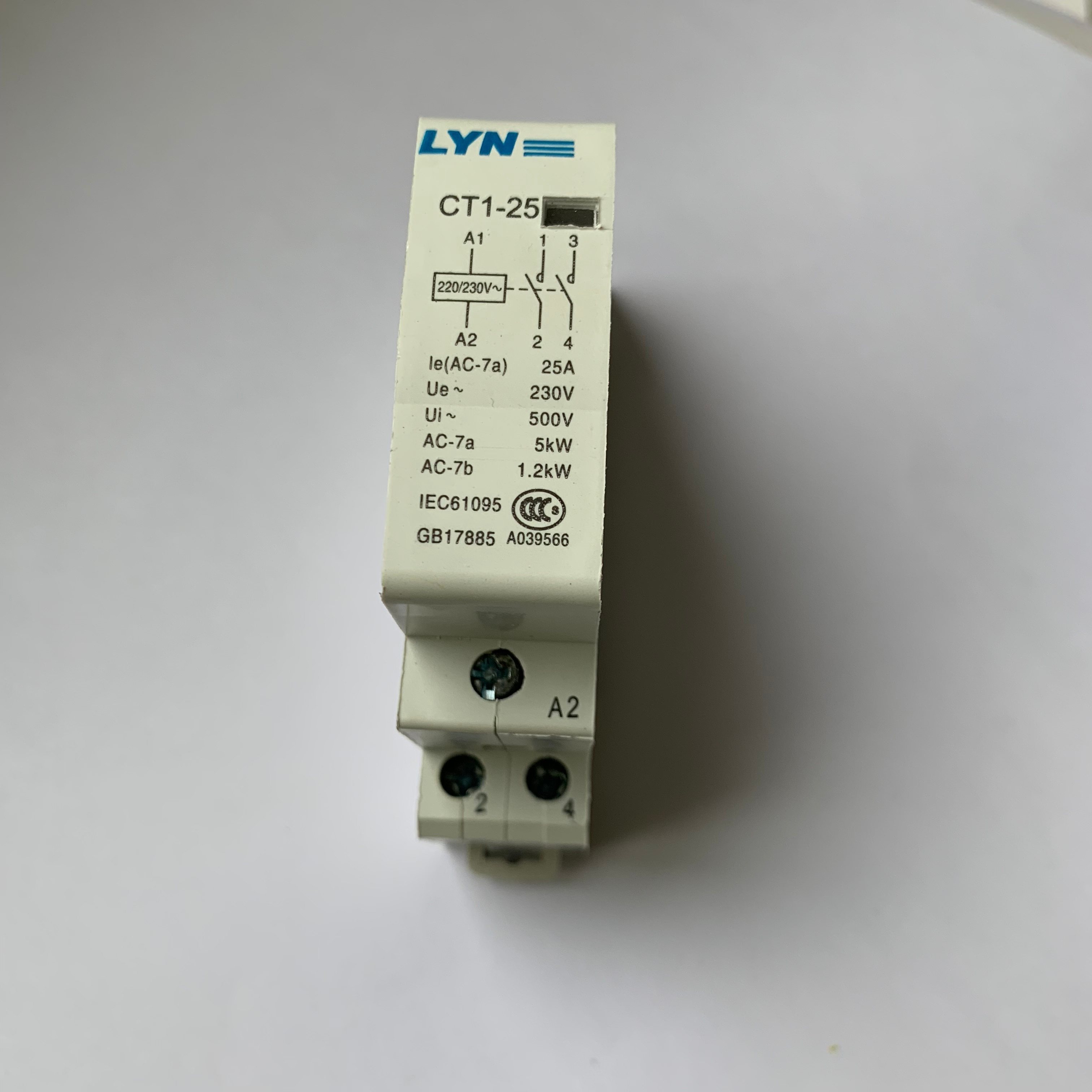 CT1 2P 16A 20A 25A 220V/230V 50/60HZ Din rail Household ac Modular contactor 2NO 2NC or 1NO 1NC LYN