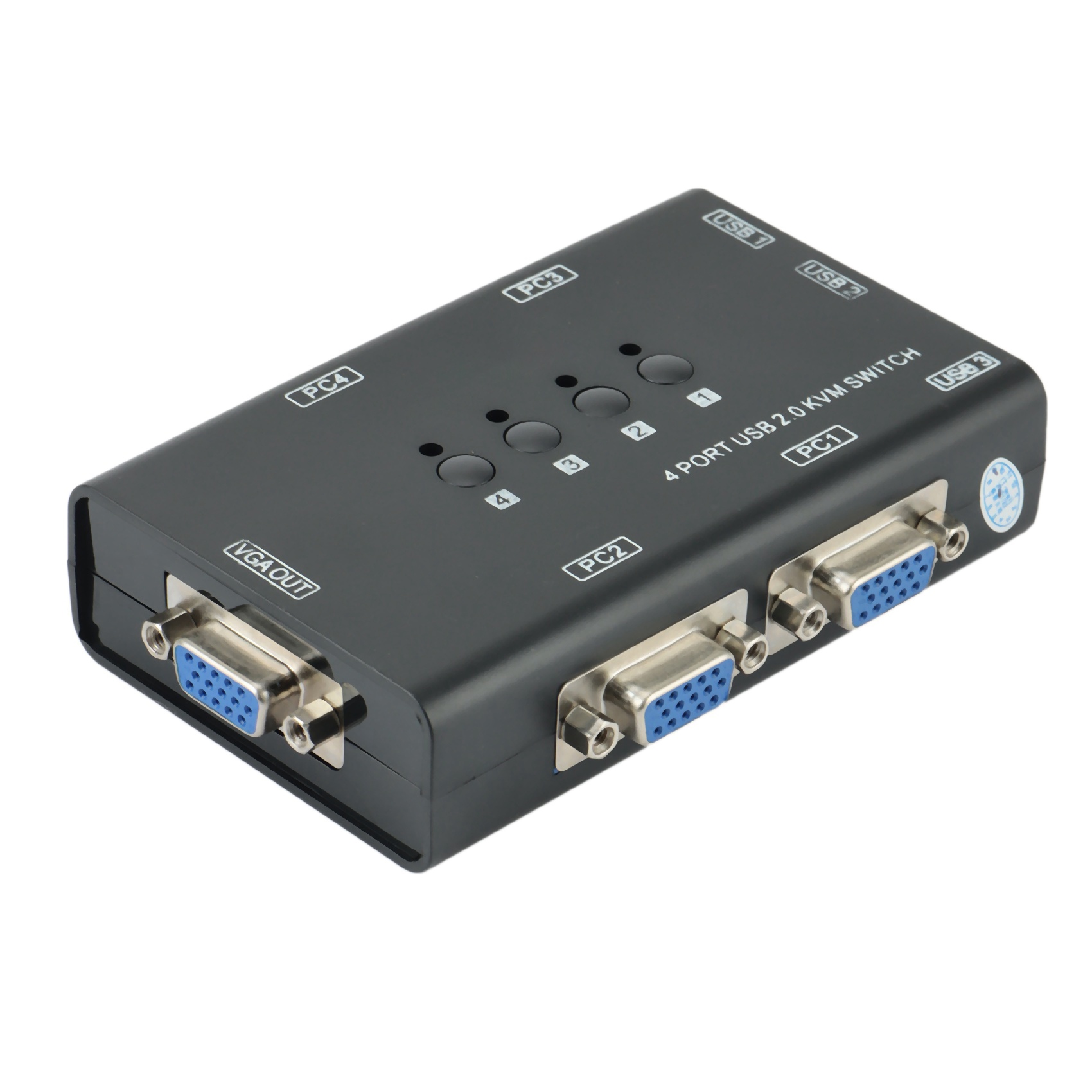 KVM Switch,USB VGA KVM Switch for 4PC Sharing One Video Monitor and 3 USB Devices,for PC, Keyboard, Mouse, Scanner