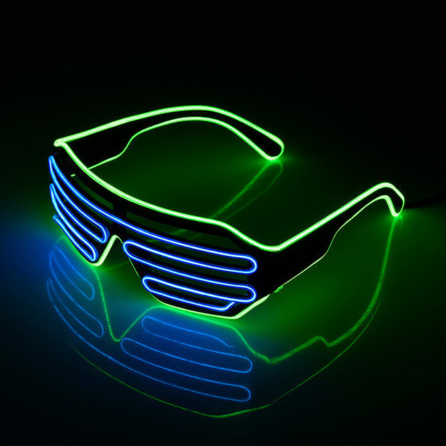 LED Leuchtende Nachtsicht Gläser Halloween glühend Neon- Weihnachten Party Blinklicht Sonnenbrille Glas Festival Brillen: 007