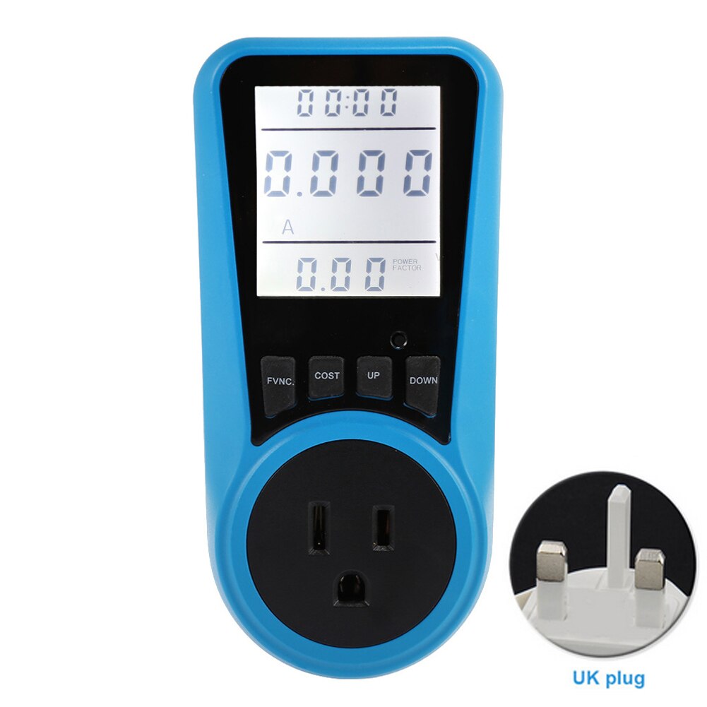 Measuring Backlit Digital Socket Outlet Plug In Electronic Mains Timer Power Meter Monitor Household LCD Display