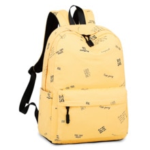 Waterdichte schooltas voor studenten, middelgrote schooltas, gele rugzak met letterprint, meisjes, tiener, universiteitsbenodigdheden, boekentas