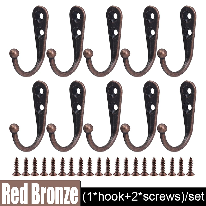 Heavy Duty Alloy Hooks with Screws Wall Mounted Hanging Hangers for Coat Towel Bags Cups Hook Home Storage Rack Holder: S / Blue