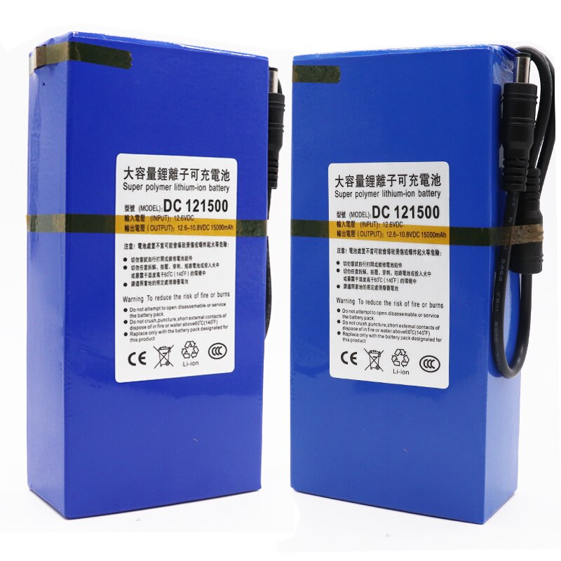 100% dc 12v litiumbatteri 15000 mah batteripakke 12.6v 15ah polymere batteripakke gadebelysning instrument led lys standbypower