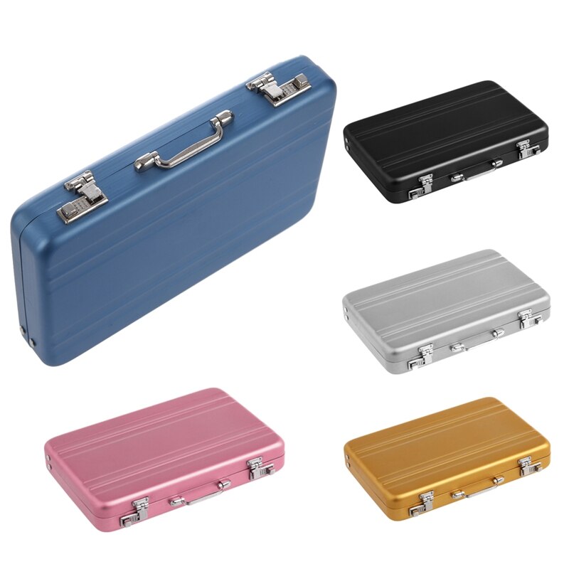 Aluminum password box Card Case Mini suitcase Password briefcase Silver