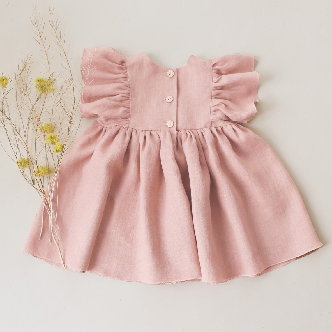 Vestido de verano para niña pequeña, ropa de algodón y lino con volantes, estilo bohemio, para playa