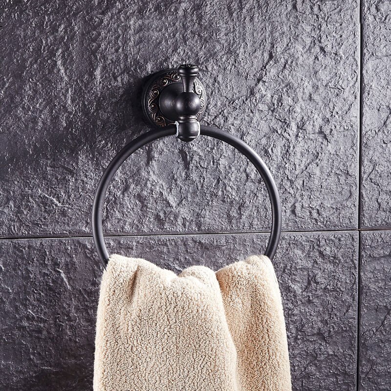 Antique Oil Rubbed Bronze towel ring black, Vintage brass towel rings bathroom, Copper Kitchen towel ring holder,