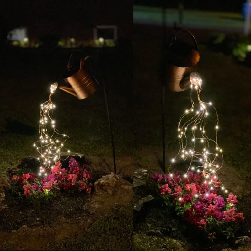 Stern Dusche Kunst Licht Gießkanne Lichter Solar- Wasserfall Lichter Garten Dekoration draussen LED Lampe Hof Romantische Dekoration