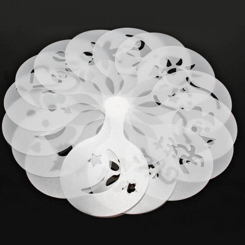 Cappuccino Mold Fancy Coffee Print Model Foam Spray Cake Stencils Powdered Sugar Chocolate Printing For Kitchen Accessories