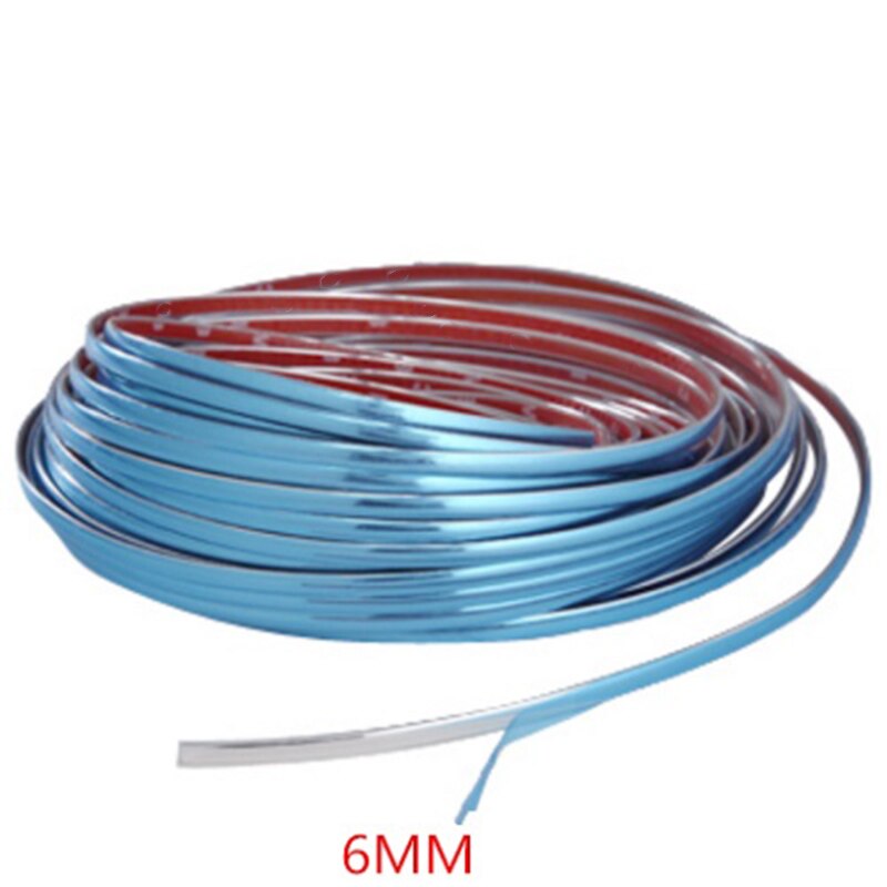1pc Car Door Edge Window Bumper Moulding Trim 6mm*3m Silver Chrome Strip Trim Decor Accessories Parts Suitable For Cars
