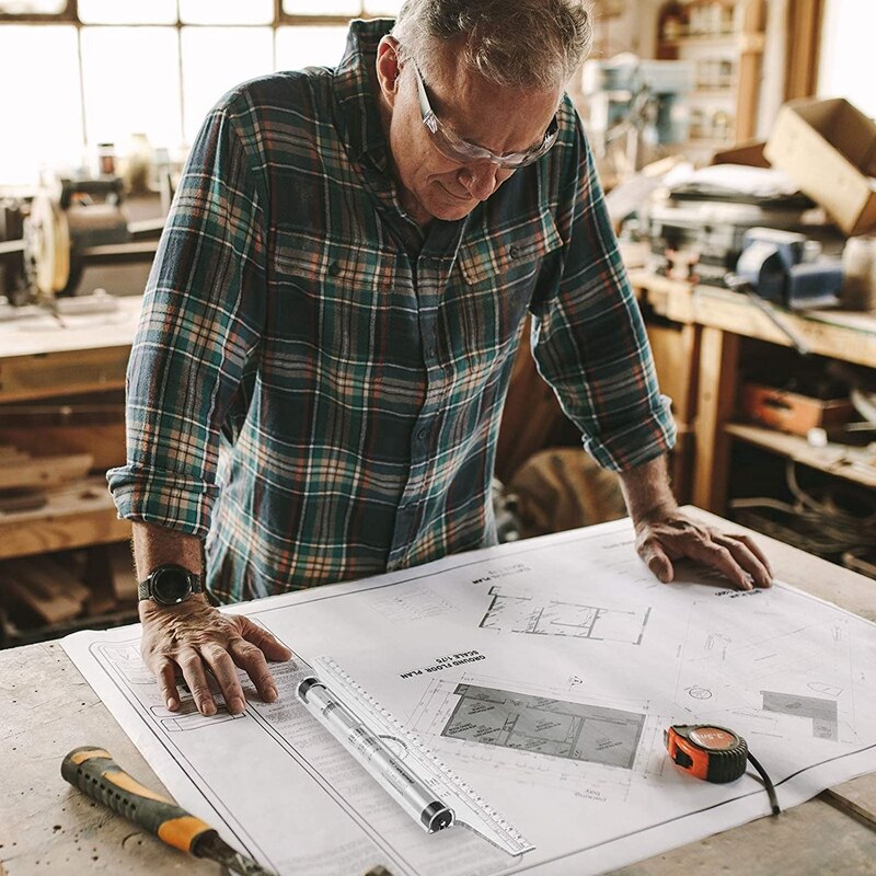 3 Pck of Multifunctional Drawing Measuring Parallel Ruler 30CM Home School Office Drawing Roller Ruler