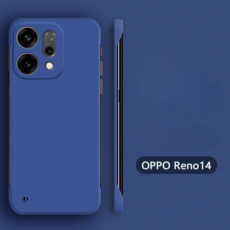 Husă de telefon ultra subțire, fără ramă, mată 14 rezistentă la șocuri, fără margini 14 pentru oppo reno 14 13 5g: Aluminiu / Albastru