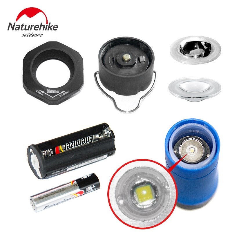 Naturehike bærbar mini cree  r2 led zoombar blinkende camping lanterne udendørs led telt lys lampe med 3 arbejdstilstande