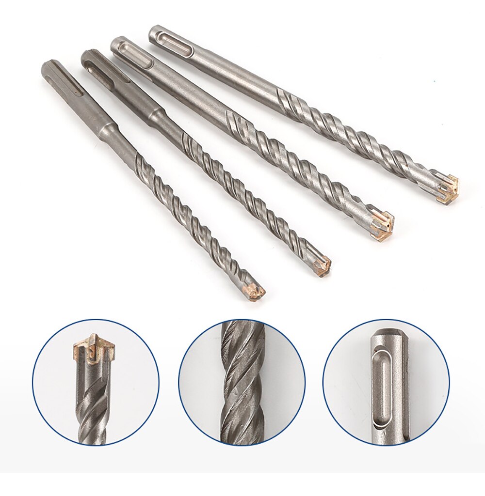 7pcs cross tungsten steel alloy sds-plus drill bit. For perforating concrete, stone, brick walls.