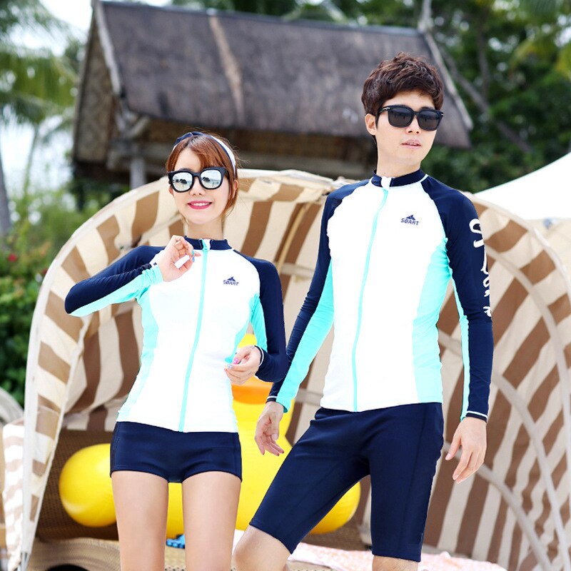 Rash Guard Shirts With Zipper Sun Protection Swim Tops for Men Womens Long Sleeve Rashguard Surfing Swimming Diving Jacket