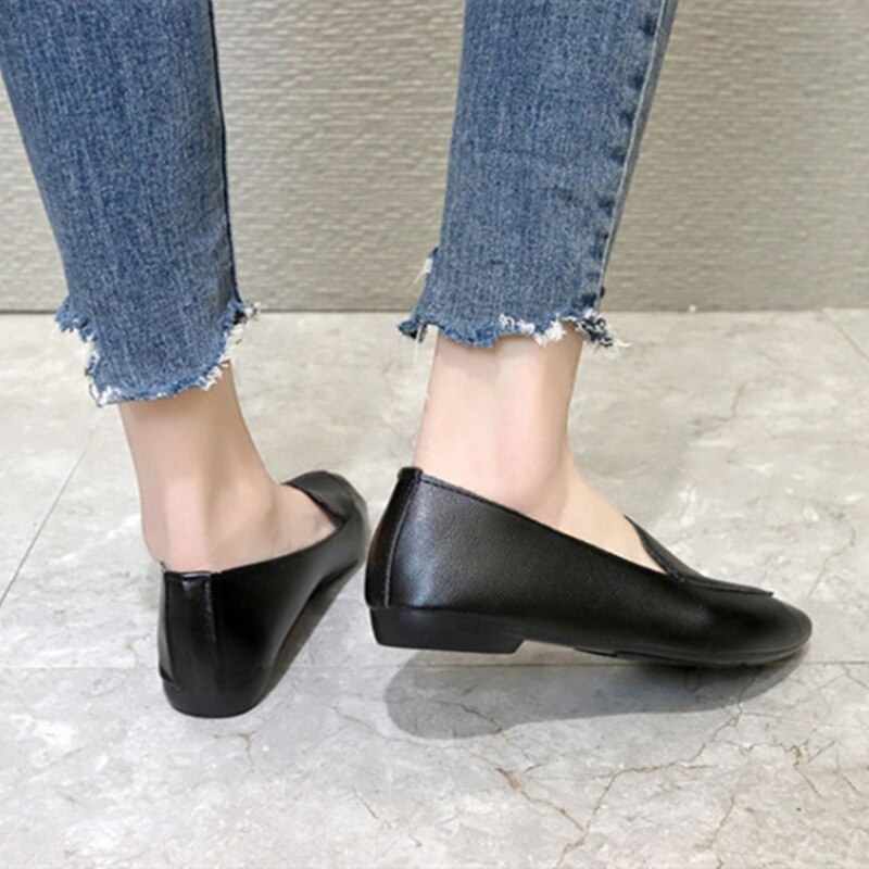 Cresfimix kvinder sød sød spids tå slip on sommer loafers dame klassisk komfort forår sko kvinde vin rød flade sko  a6059