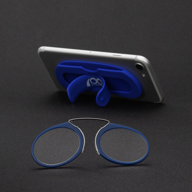 Vrouwen Mannen Mini Neus Clip Op Leesbril Dunne Flexibele Lezers Draagbare Portemonnee Optics met Telefoon Staat Bril Case