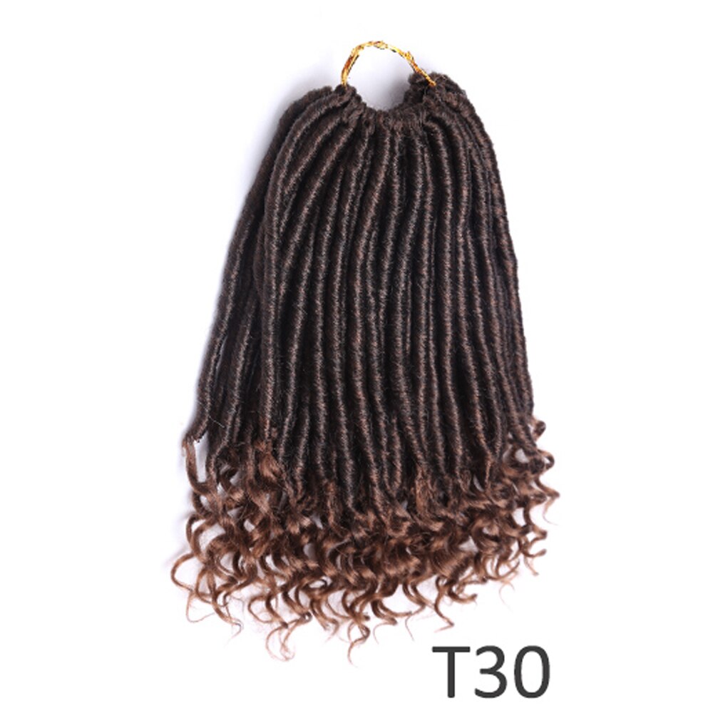 Lot Faux Locs Straight Crochet Hair Goddess Locs with Curly Ends 16 Inch Synthetic Prelooped Crochet Twist Hair Extensions: 12inch  T30