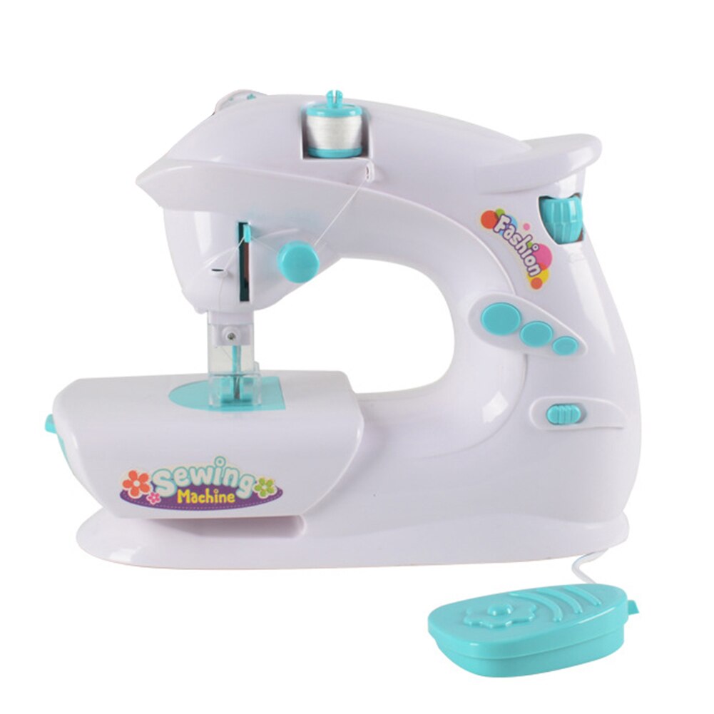 Simulation DIY Electric Mini Sewing Machine Children Household Pretend Play Toy Children Portable Interactive: C