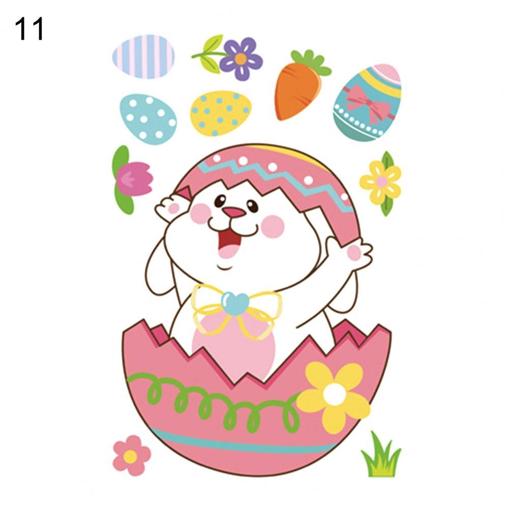 Happy Easter Window Stickers Bunny Easter Window Clings Decorations for Home Decals: 11
