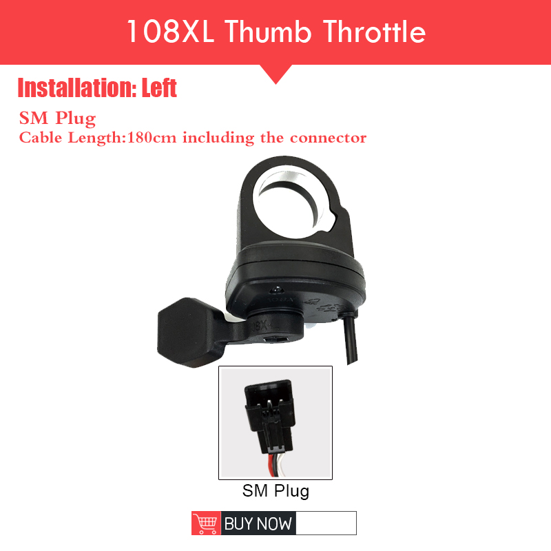 Electric Bicycle Finger Thumb Throttle ebike Whole Throttle Half Twist Throttle Handle for Electric Scooter Bike Conversion Kit: 108XL SM