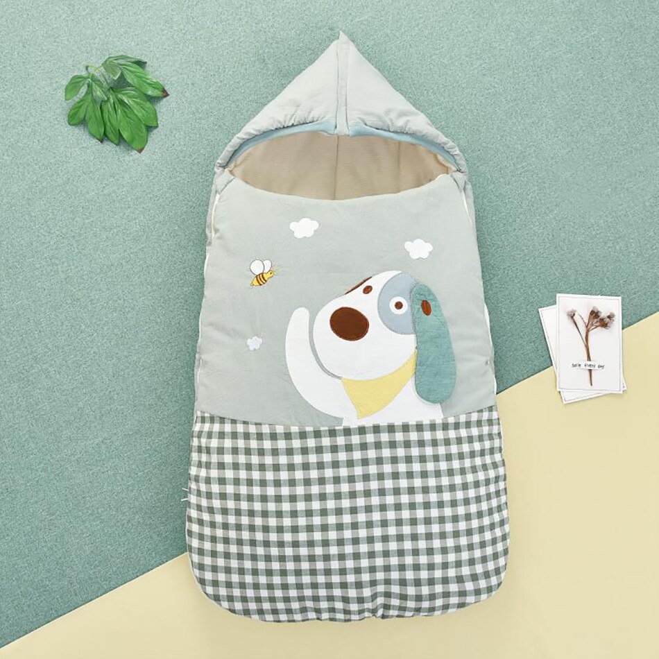 Baby Slaapzak Envelop Voor Ontlading Babyslaapzak Geïntegreerde Winter Dikkere Cartoon Katoen Anti-Kick Baby Deken