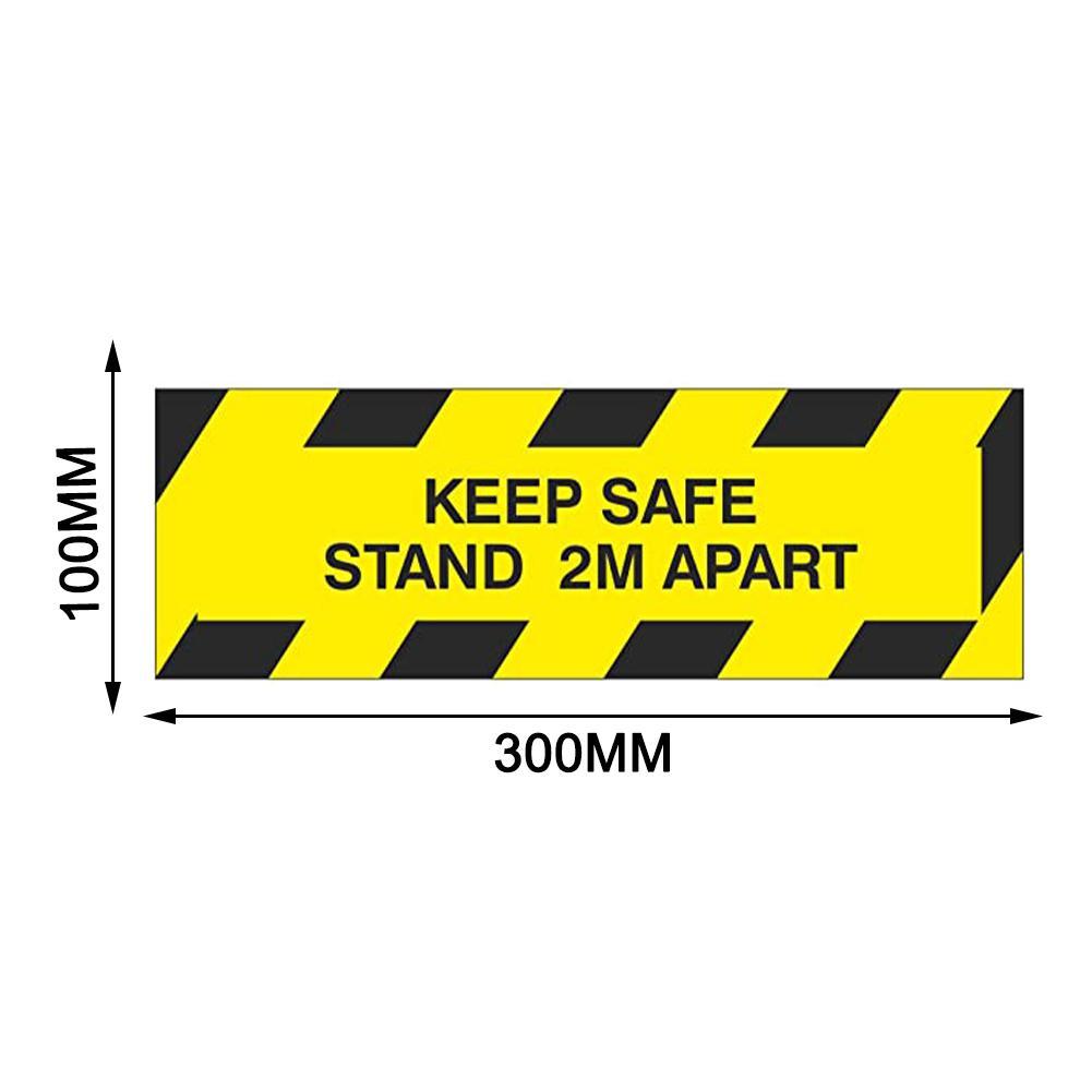 1pc Social Distancing Sticker "keep Safe Stand 2M Apart" Keep Your Distance Stand Here Line Floor Sticker Decal 30*10cm