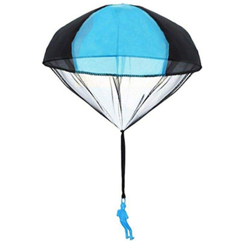 Hand Throwing Mini Soldier Parachute Funny Toy Kid Outdoor Game Play Educational Toys Fly Parachute Sport For Children Toy: Blue