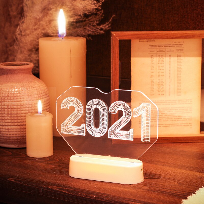 1Pc Christmas Light 3D LED Acrylic Ornament Night Light Atmosphere Lamps Room Decoration Home Party Christmas Lighting: 10