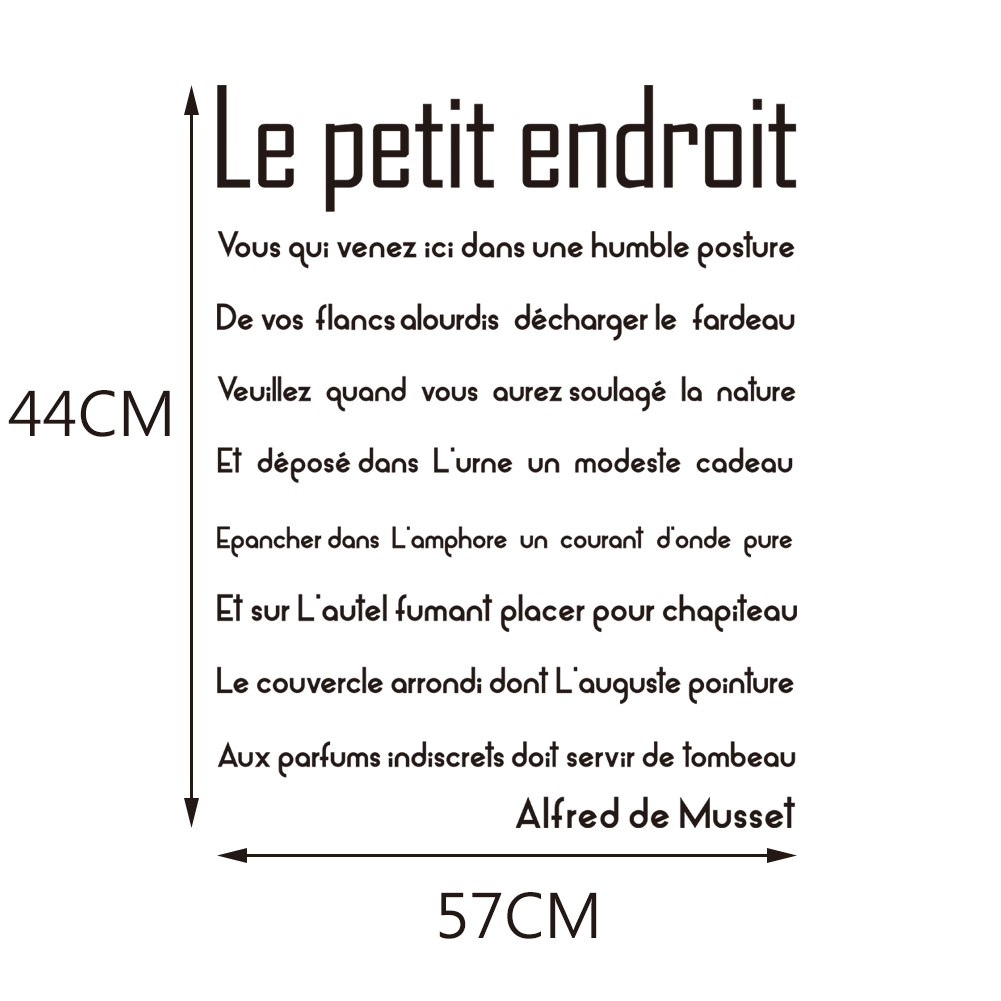 Autocollant Mural Citation Les règles Des Toilettes, Papier Peint De Décoration pour Salle De Bain, WC: DW2350S