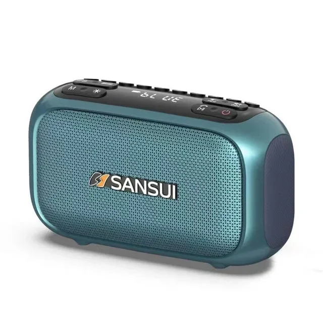 SANSUI F31 Multifunctional Digital FM Radio Wireless Bluetooth Speaker Recording Function Outdoor Portable MP3 Player Boombox: Blue