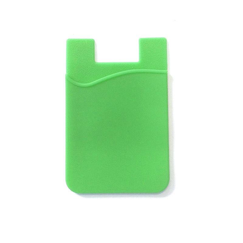 Supporto di Carta Della Cassa del silicone Bastone Elastico Adesivo Donne Degli Uomini di Tasca di Carta Del Telefono mobile Tasca Posteriore Universale Contanti ID: verde