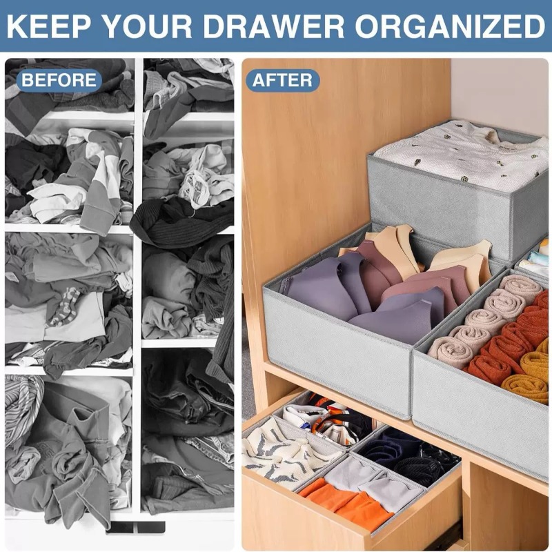 Organizador de ropa interior, caja de almacenamiento para sujetador, bragas, calcetines, cajas de almacenamiento, armario para dormitorio, organizador de ropa, separador de cajón plegable