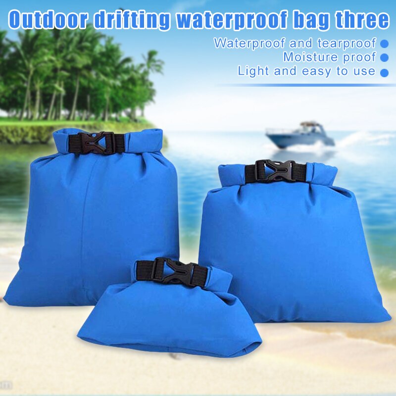 Small Size Light Weight Portable PVC Waterproof Bag Travel Storage Bag for Summer Travel Beach Drift Camping 3Pcs LDF668