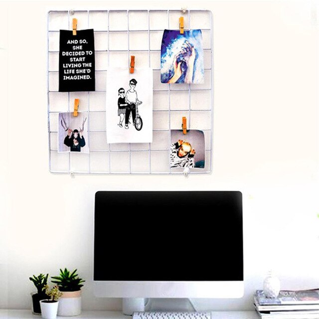 35x35cm Iron Lattice Photo Display Rack Frame Mesh... – Grandado